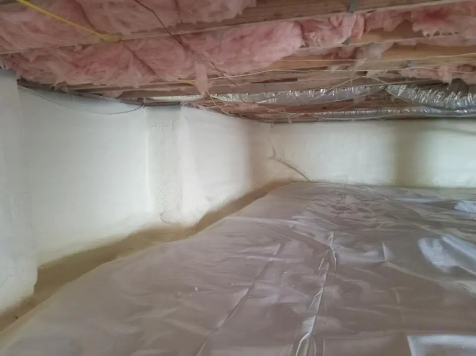 Crawl space encapsulation with closed-cell spray foam for Attic Insulation in Boone